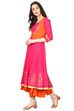 Pink Kalidar Viscose Kurta image number 2